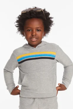 Kids/BOY Chaser Brand Striped Heather Grey Boys Pullover Hoodie