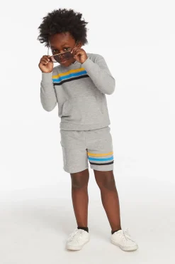 Kids/BOY Chaser Brand Striped Heather Grey Boys Pullover Hoodie