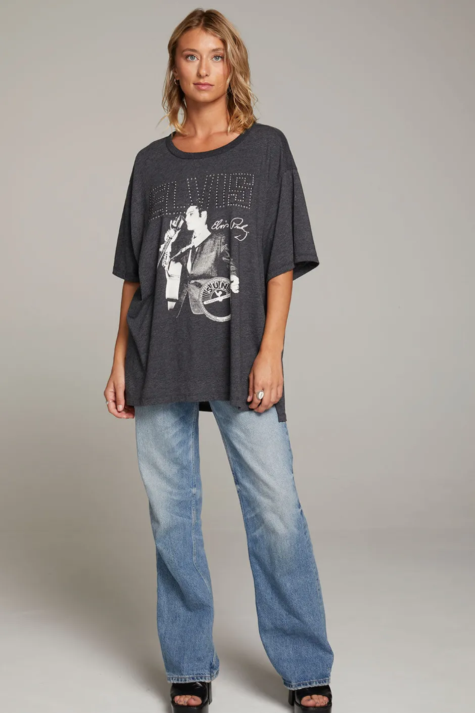 Women Chaser Brand Sun Records Elvis Oversized Tee