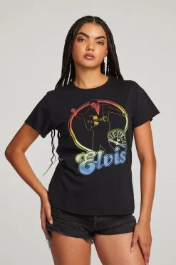 Women Chaser Brand Sun Records Rainbow Elvis Tee