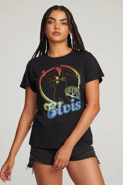Women Chaser Brand Sun Records Rainbow Elvis Tee