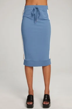 Women Chaser Brand Sundance Vintage Blue Midi Skirt