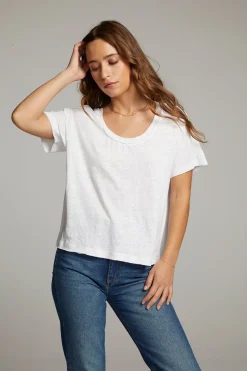 Women Chaser Brand Sunshine White Scoop Neck Tee