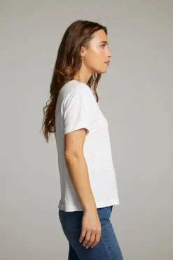 Women Chaser Brand Sunshine White Scoop Neck Tee