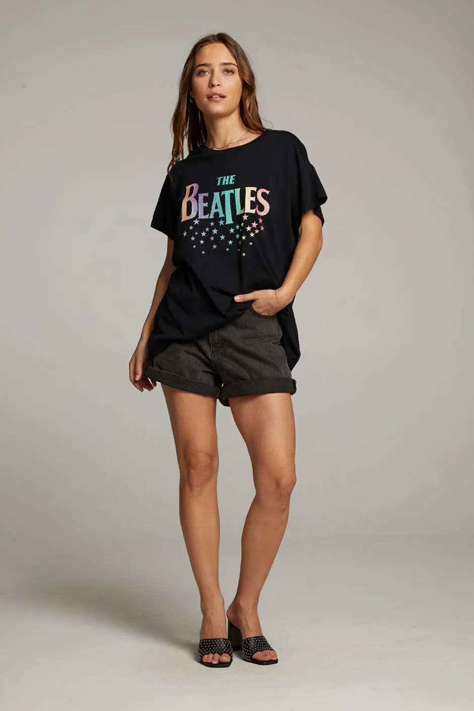 Women Chaser Brand The Beatles Rainbow Tee