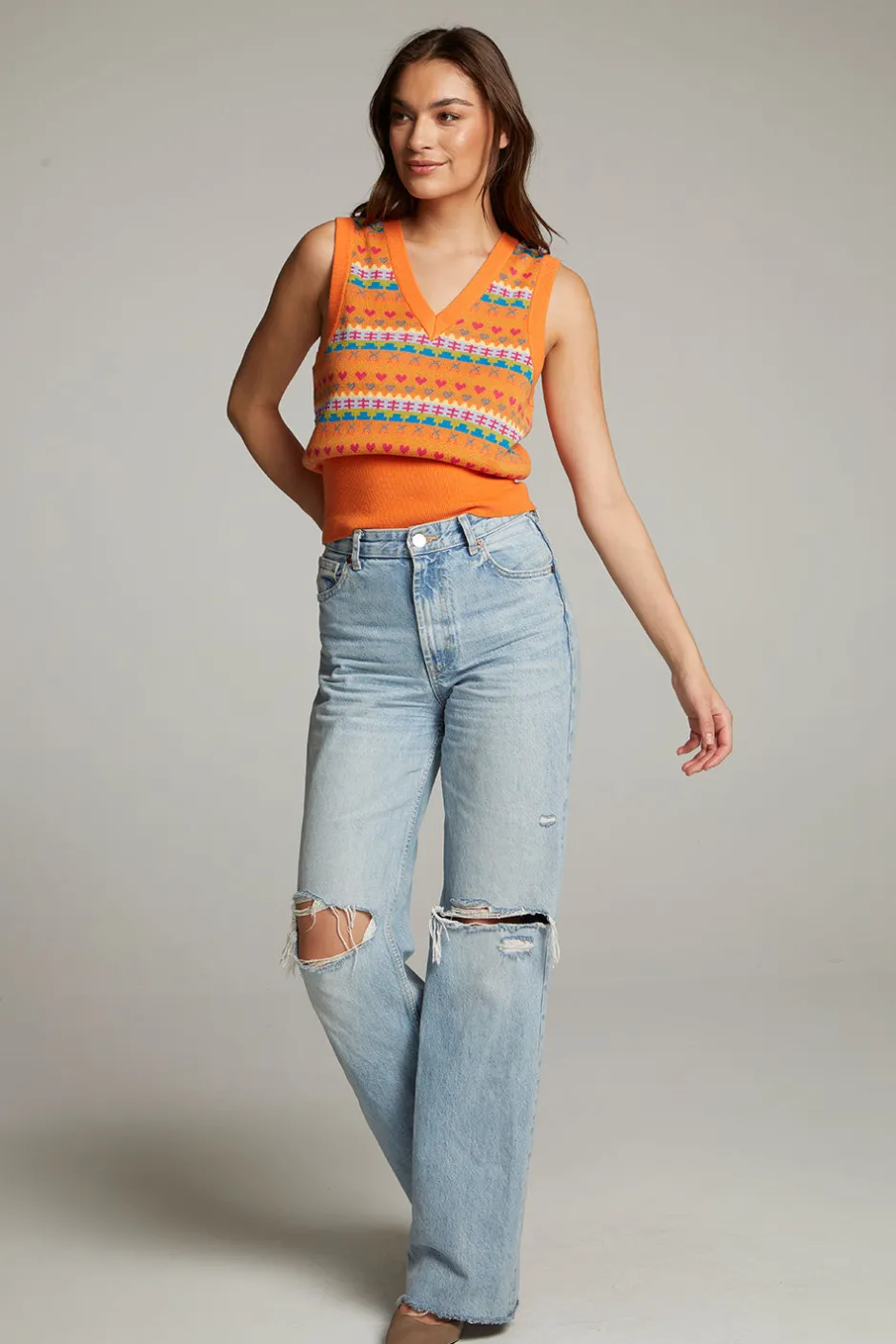 Women Chaser Brand The Beatles Retro Tank Sweater