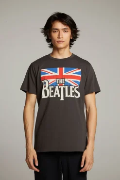 Women Chaser Brand The Beatles Union Jack Crew Neck Tee