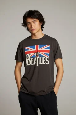 Women Chaser Brand The Beatles Union Jack Crew Neck Tee