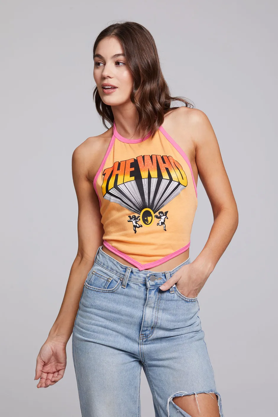 Women Chaser Brand The Who Keith Moon Wallflower Halter Top