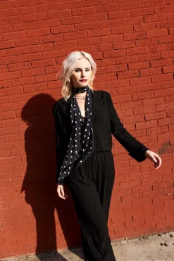 Women Chaser Brand Theo Beverly Pinstripe Trousers