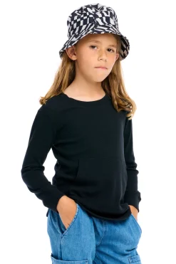 Kids/BOY Chaser Brand Thermal Long Sleeve Crew Neck Shirttail Tee With Kanga Pocket