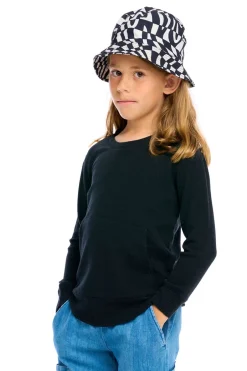 Kids/BOY Chaser Brand Thermal Long Sleeve Crew Neck Shirttail Tee With Kanga Pocket