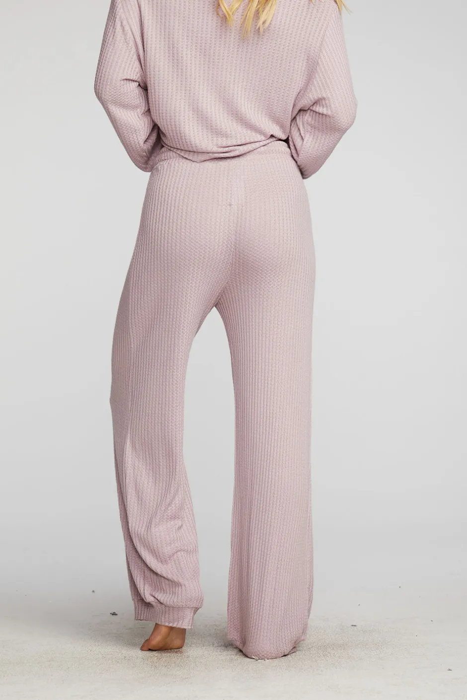 Women Chaser Brand Thermal Waffle Blouson Hem Joggers