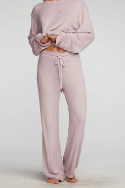 Women Chaser Brand Thermal Waffle Blouson Hem Joggers