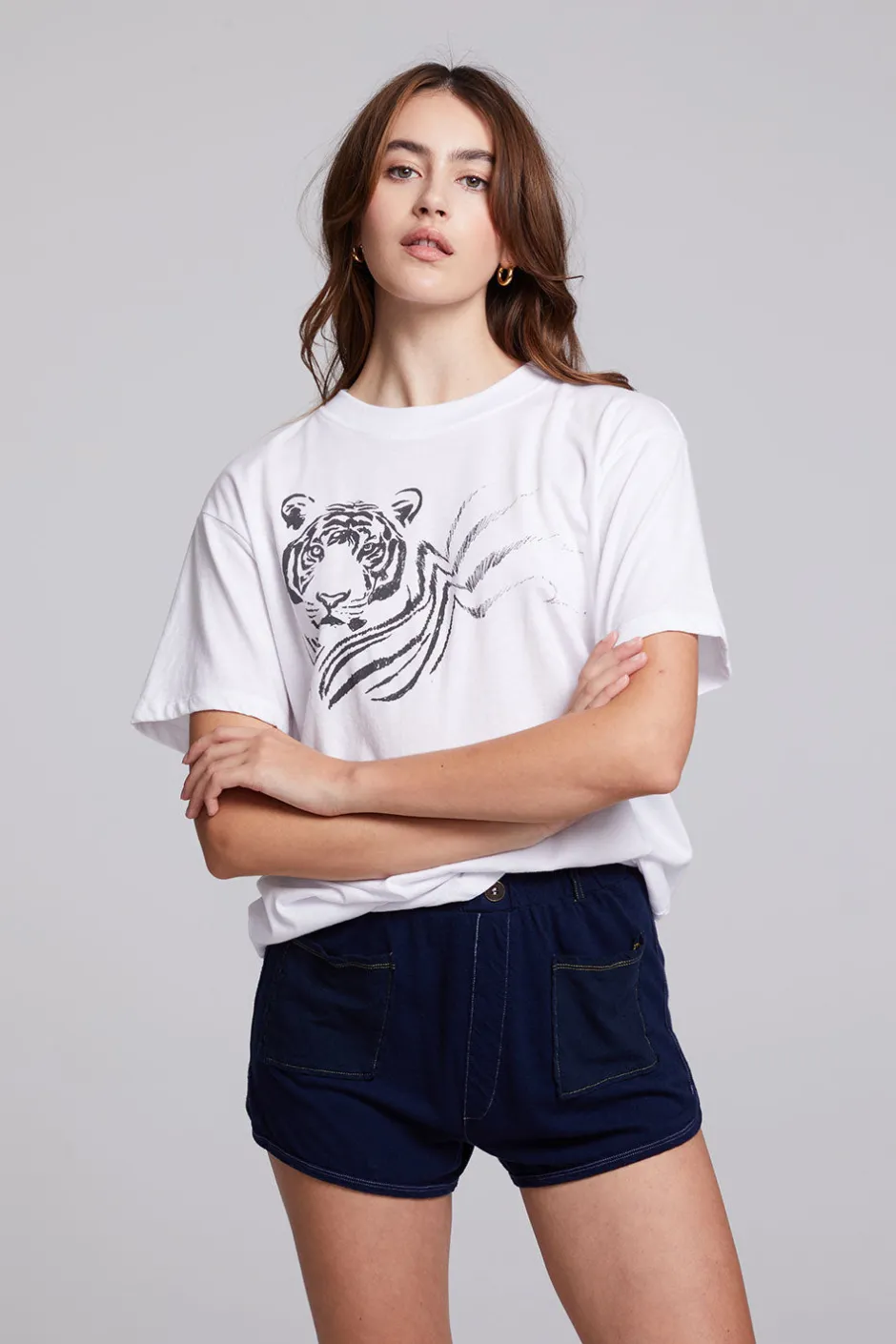 Women Chaser Brand Tiger Sketch Tee