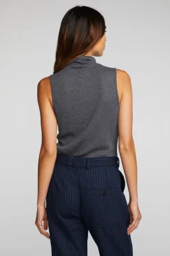 Women Chaser Brand Triblend Rib Knit Button Down Tank