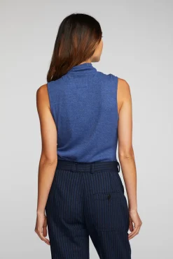 Women Chaser Brand Triblend Rib Knit Button Down Tank