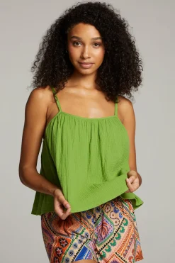 Women Chaser Brand Tropical Piquant Green Top