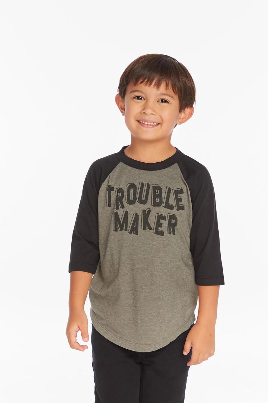Kids/BOY Chaser Brand Trouble Maker Boys Baseball Tee