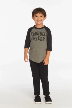 Kids/BOY Chaser Brand Trouble Maker Boys Baseball Tee