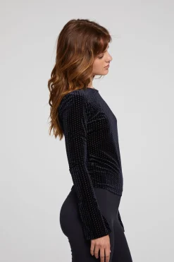 Women Chaser Brand Union Check Burnout Long Sleeve