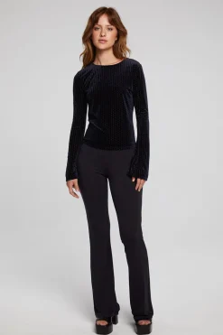 Women Chaser Brand Union Check Burnout Long Sleeve