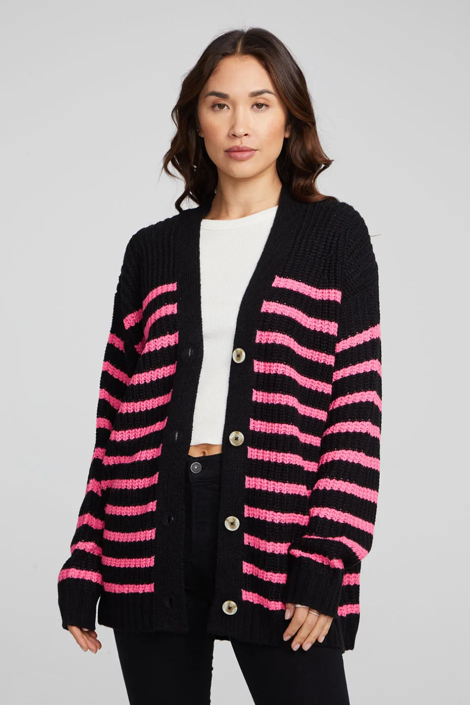 Women Chaser Brand Vibe Melrose Stripe Cardigan