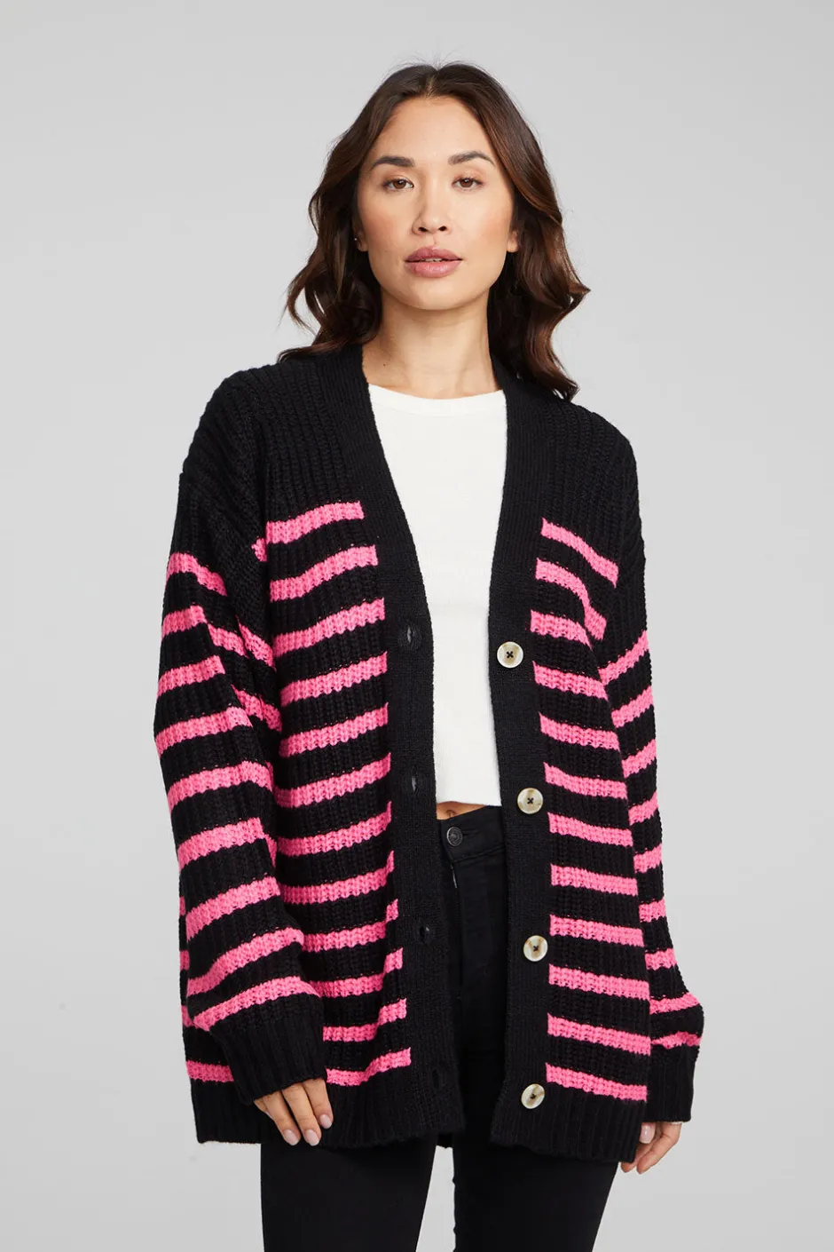 Women Chaser Brand Vibe Melrose Stripe Cardigan
