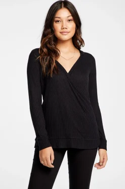 Women Chaser Brand Vintage Thermal Hooded Surplice Pullover