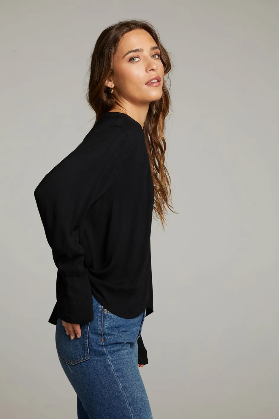 Women Chaser Brand Warren Licorice Blouse