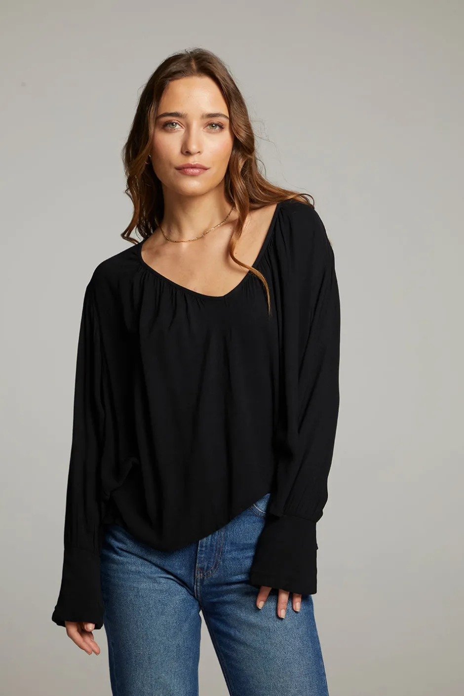 Women Chaser Brand Warren Licorice Blouse