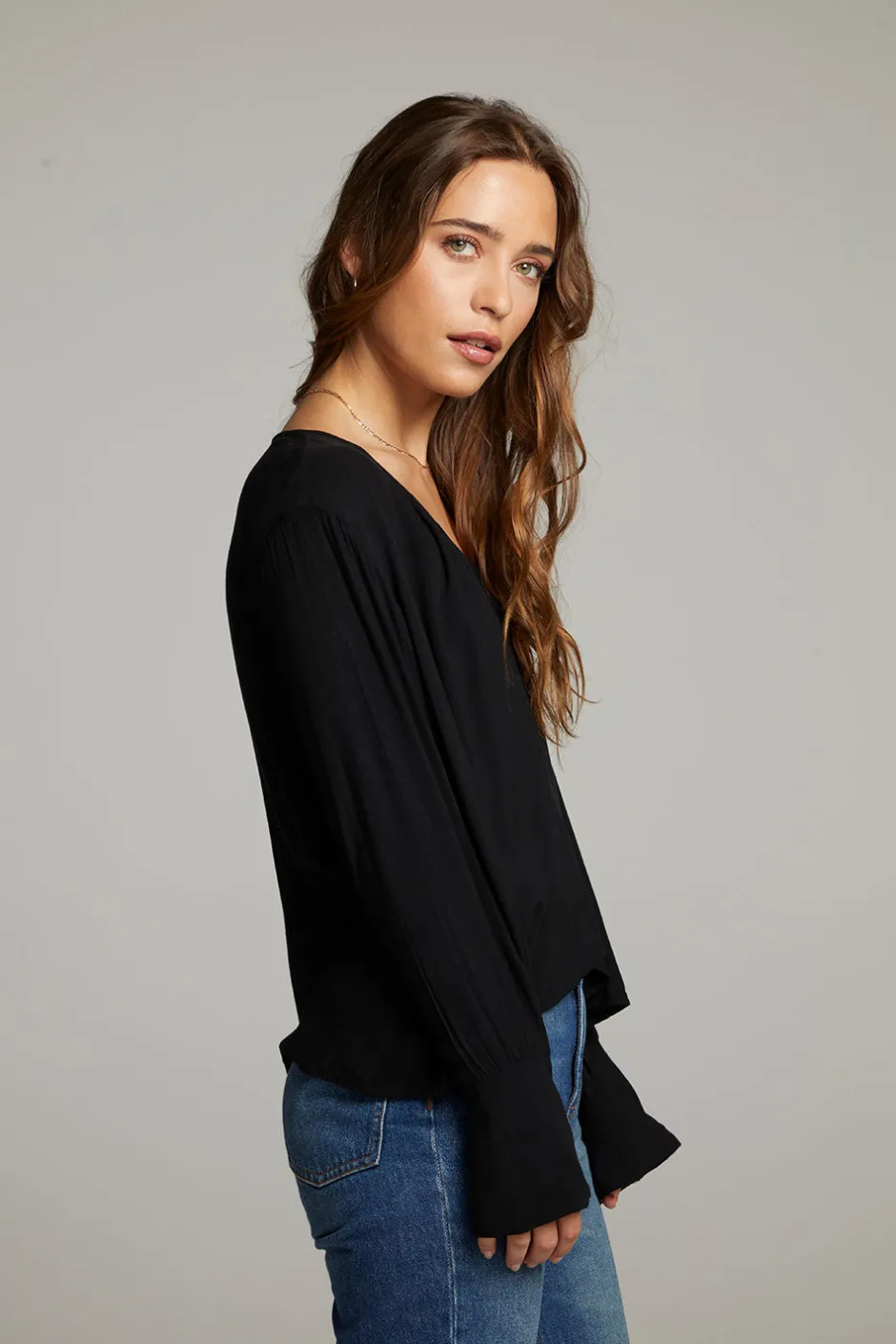Women Chaser Brand Warren Licorice Blouse