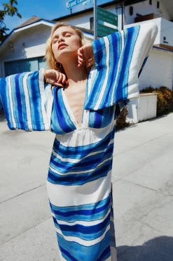Women Chaser Brand Waverly Maxi Dress - Pacific Stripe