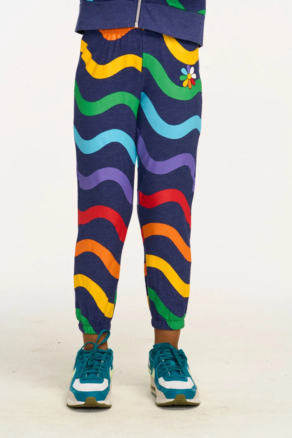 Kids Chaser Brand Wavy Rainbow Slouchy Pant