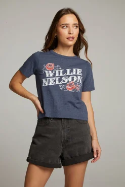 Women Chaser Brand Willie Nelson Roses Tee