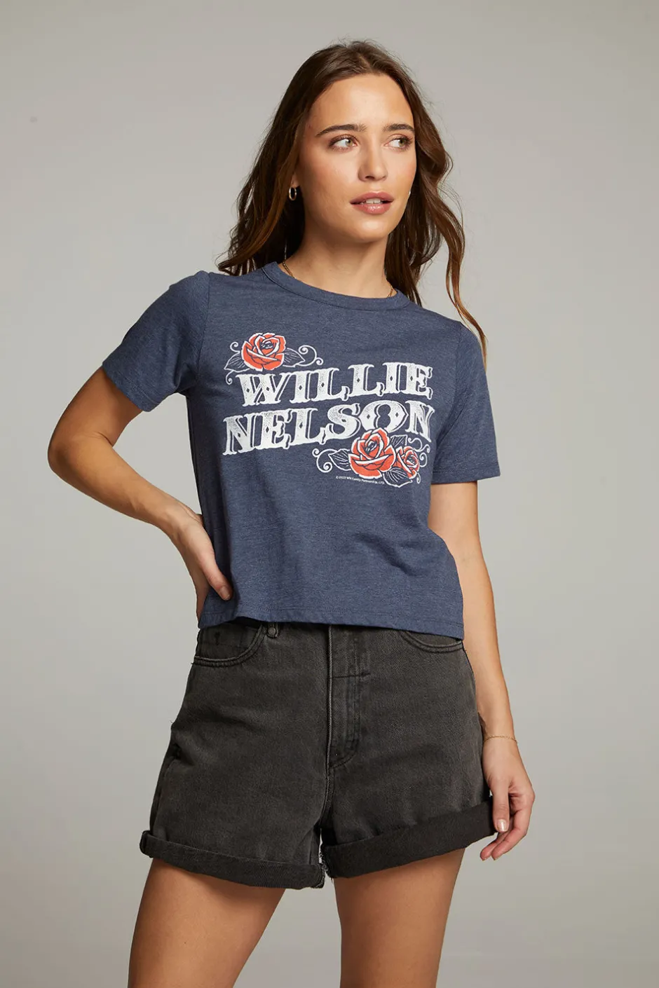 Women Chaser Brand Willie Nelson Roses Tee
