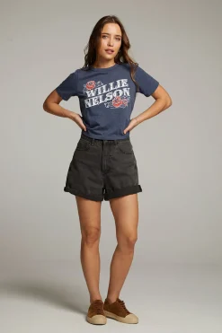 Women Chaser Brand Willie Nelson Roses Tee