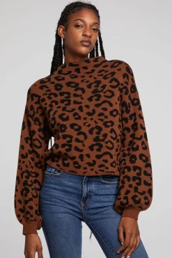 Women Chaser Brand Willie Old Town Leopard Pullover