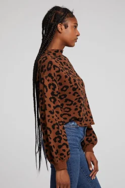 Women Chaser Brand Willie Old Town Leopard Pullover
