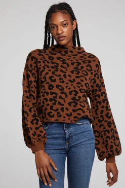 Women Chaser Brand Willie Old Town Leopard Pullover