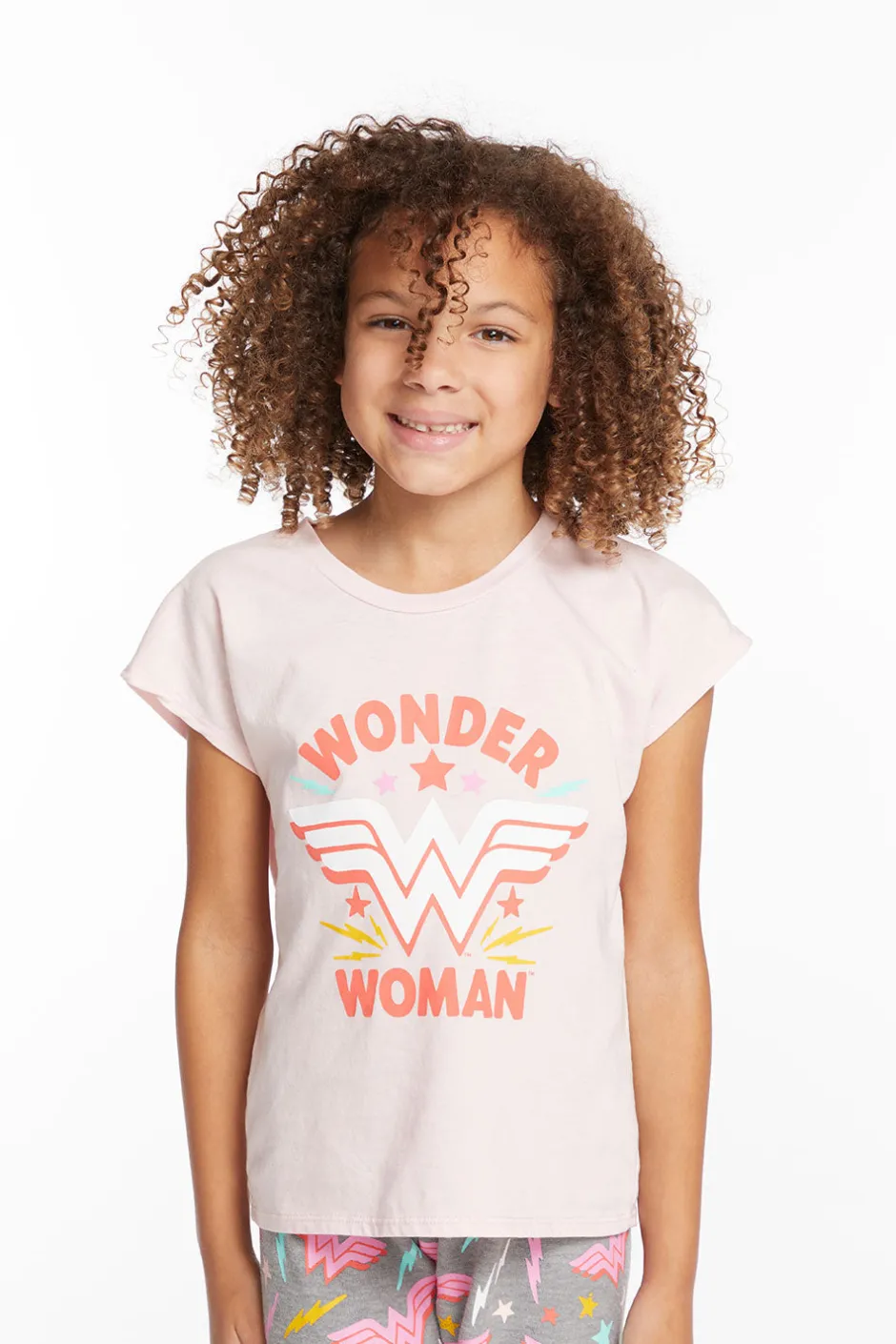 Kids Chaser Brand Wonder Woman Retro Logo Girls Tee