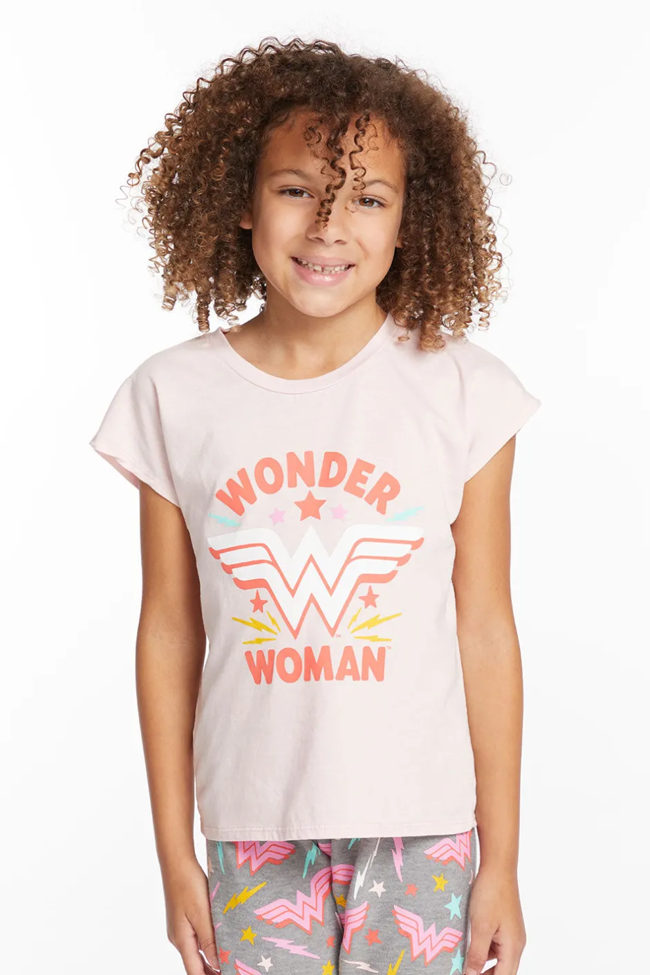 Kids Chaser Brand Wonder Woman Retro Logo Girls Tee