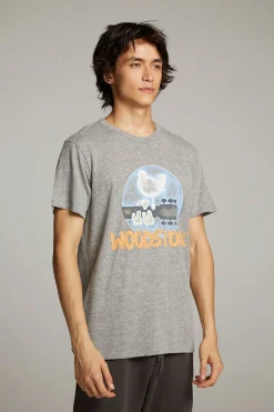 Women Chaser Brand Woodstock Bird On Guitar Crew Neck Tee
