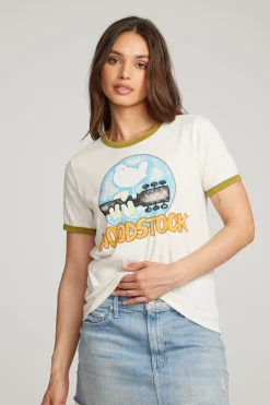 Women Chaser Brand Woodstock Bird On Guitar Tee