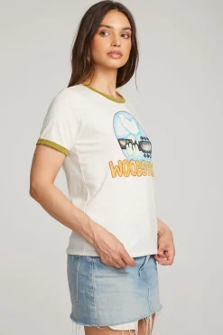 Women Chaser Brand Woodstock Bird On Guitar Tee