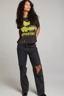 Women Chaser Brand Woodstock Bird On Guitar Tee