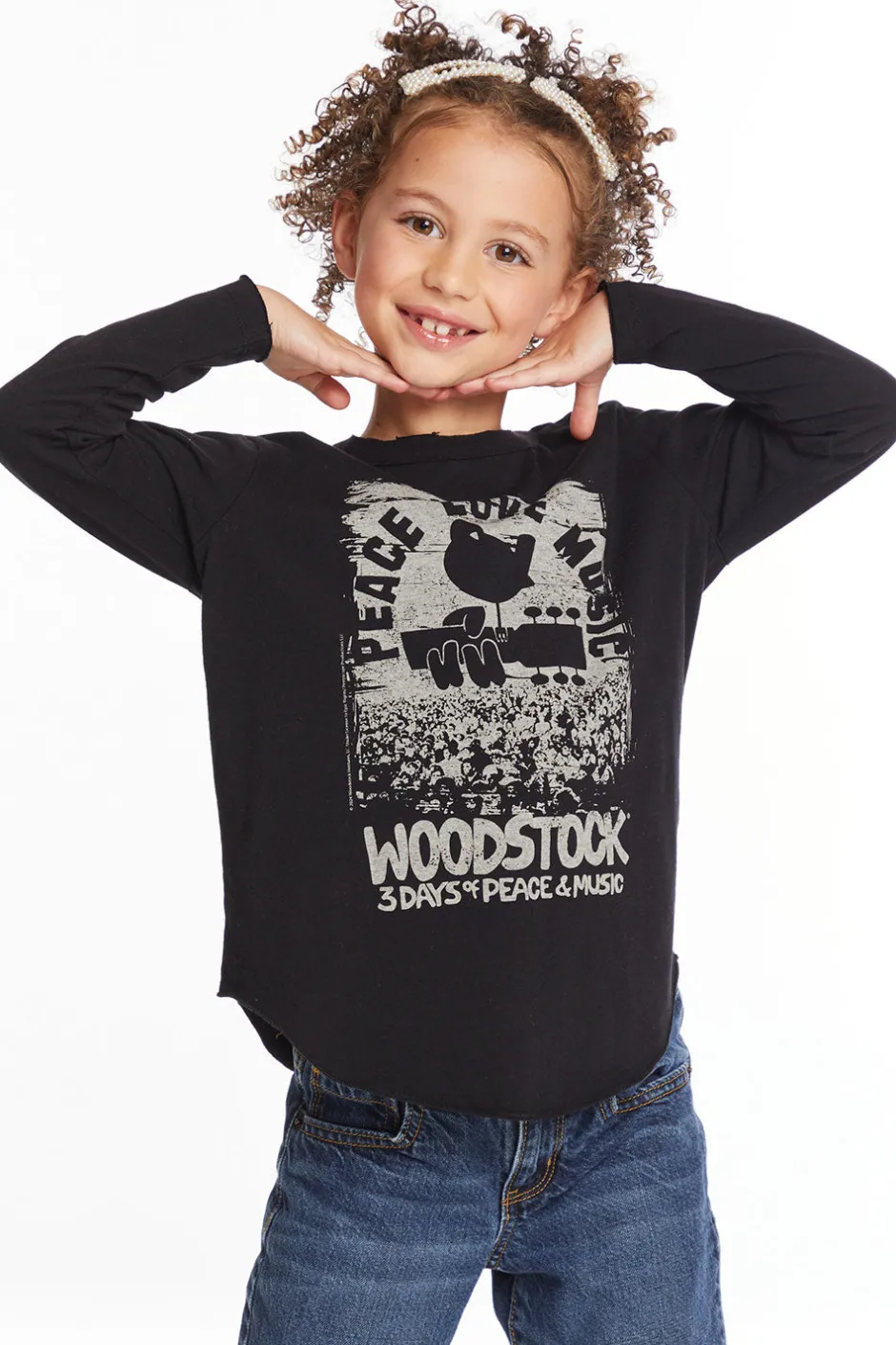 Women/Kids Chaser Brand Woodstock Peace Love Music Girls Long Sleeve