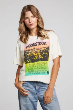 Women Chaser Brand Woodstock Rainbow Poster Tee