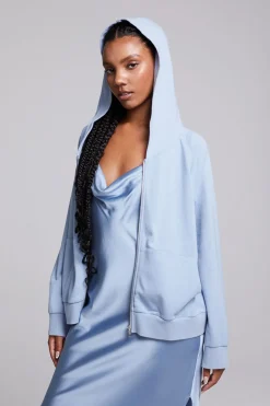 Women Chaser Brand Yaro Blue Grotto Zip Up Sweatshirt