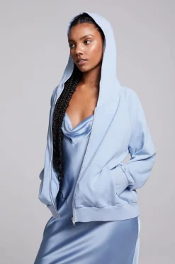 Women Chaser Brand Yaro Blue Grotto Zip Up Sweatshirt